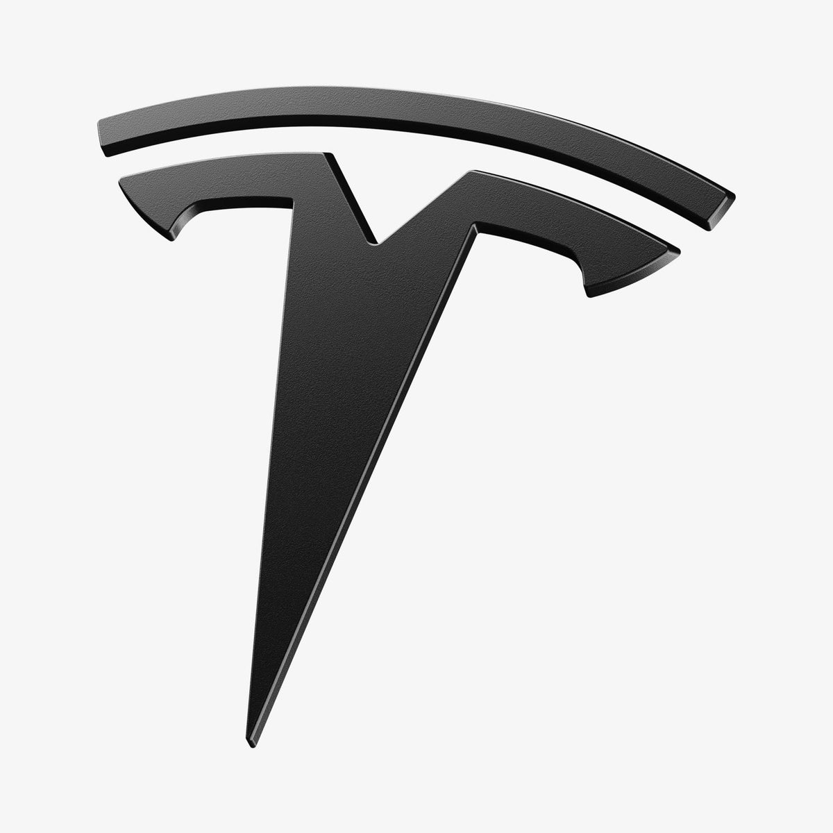 ACP11155 - Model Y Juniper (2025+) Front Emblem Logo Cover in Black showing the front and partial side