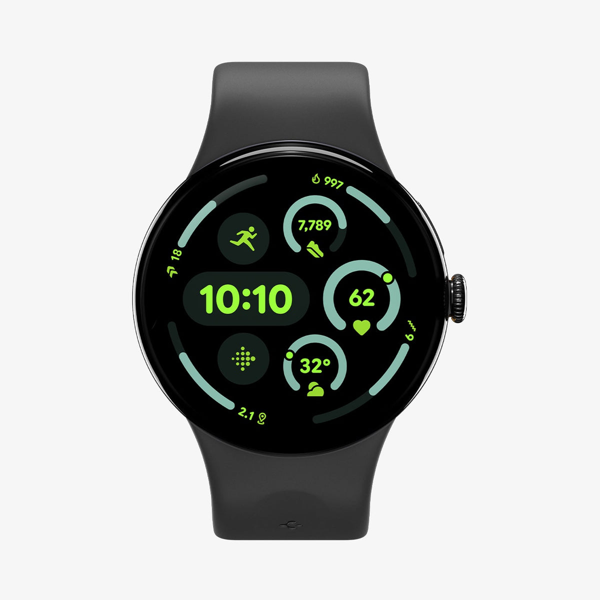 AMP09486 - Pixel Watch 4 (41mm) Nano Pop in Black Sesame showing the front