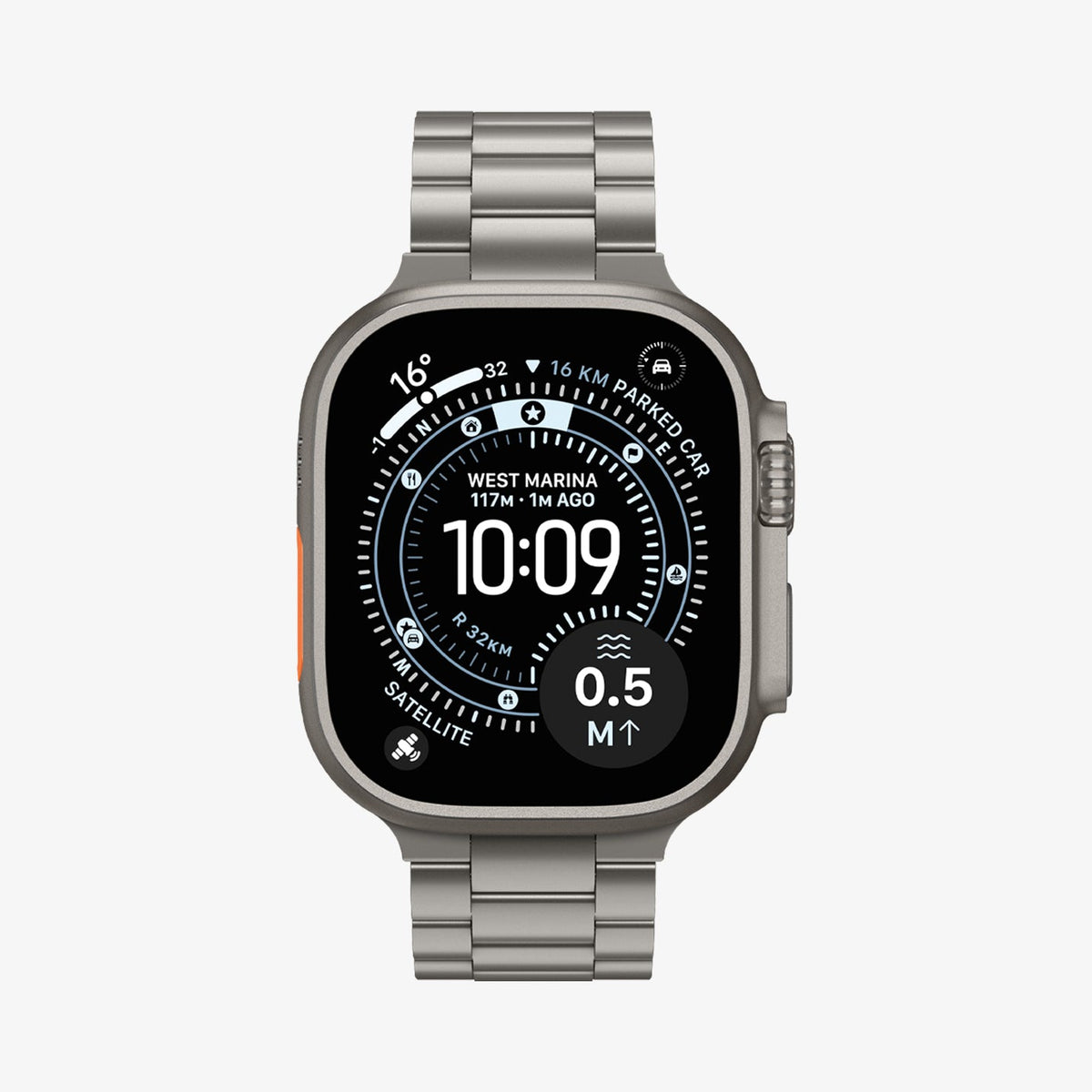 AMP09105 - Apple Watch Series - Modern Fit Titanium showing the front
