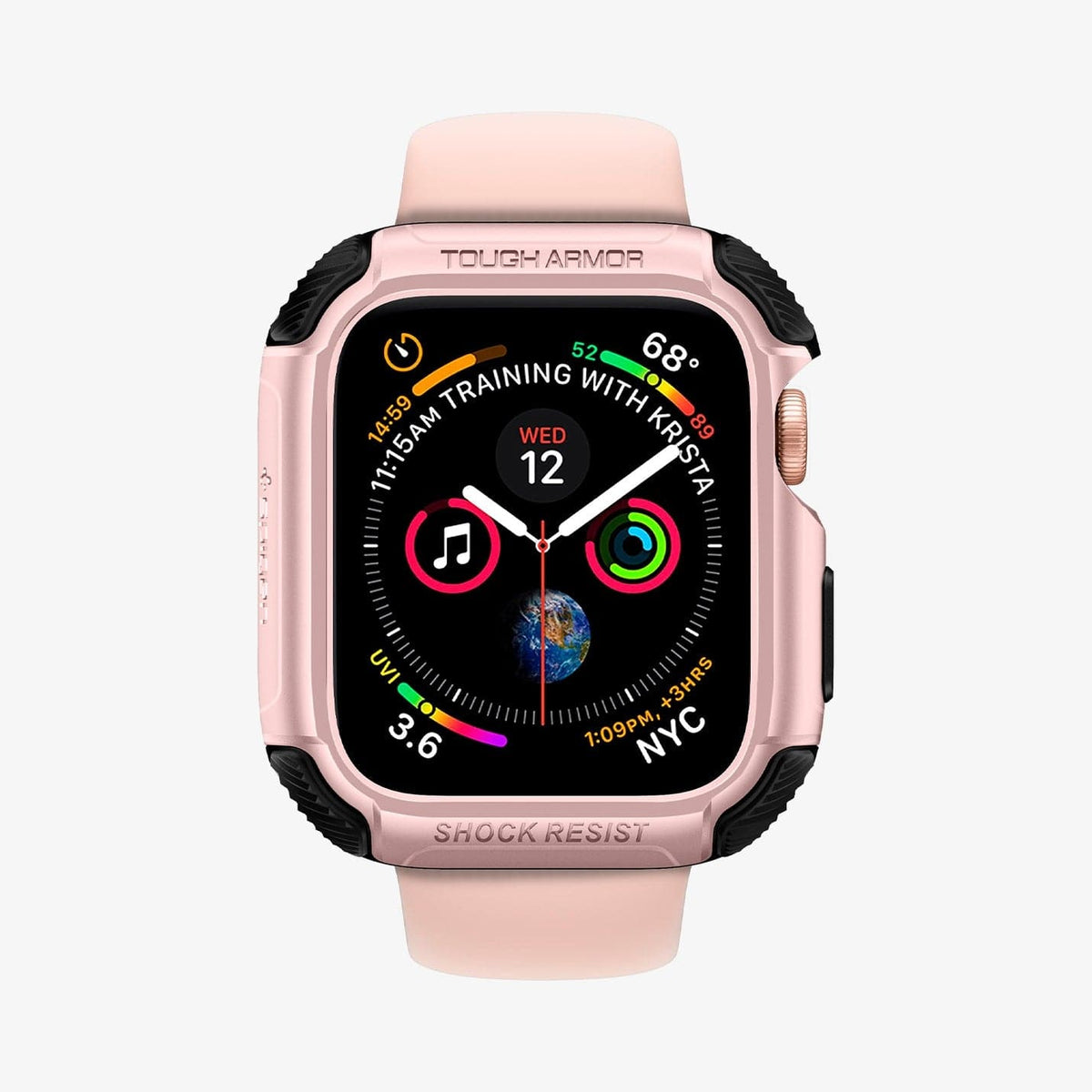 062CS24479 - Apple Watch Series (44mm) Case Tough Armor in rose gold showing the front
