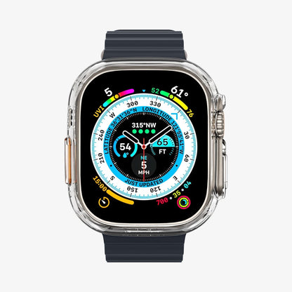 ACS05917 - Apple Watch Ultra (Apple Watch (49mm)) Case Thin Fit in crystal clear showing the front