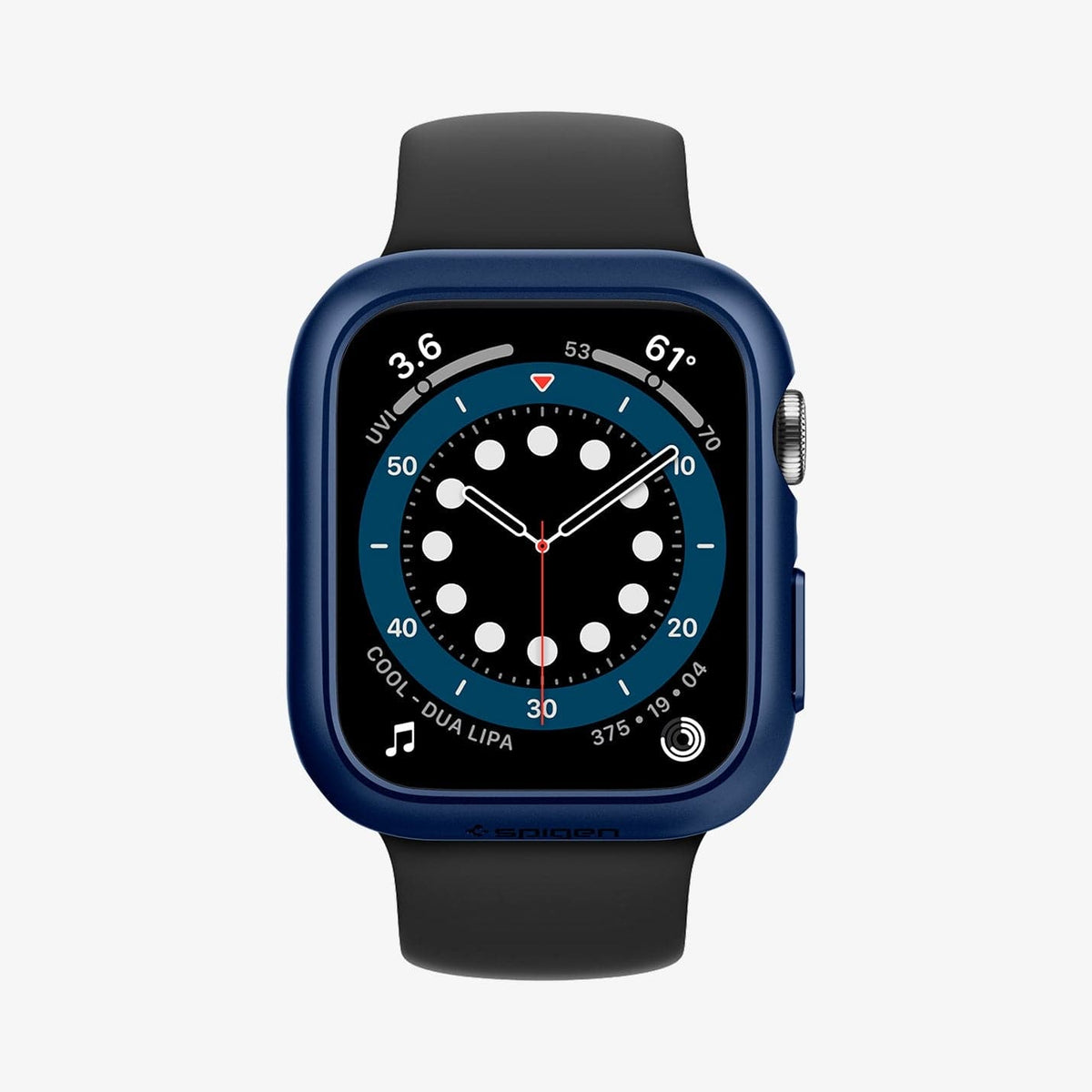 ACS02223 - Apple Watch Series (44mm) Case Thin Fit in metallic blue showing the front