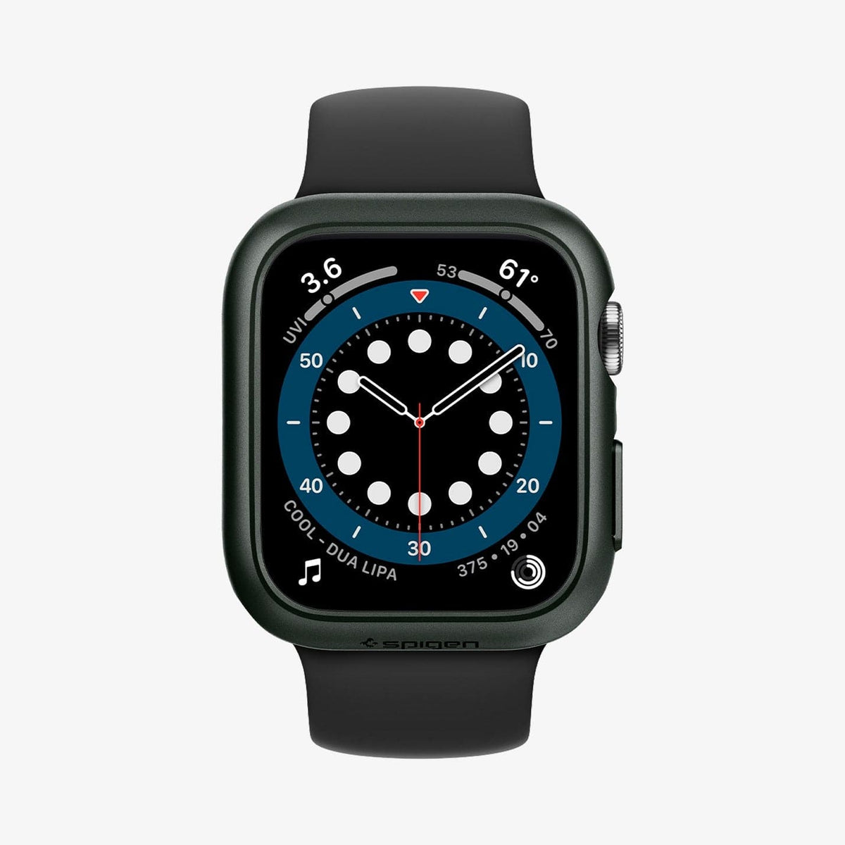 ACS02000 - Apple Watch Series (44mm) Case Thin Fit in military green showing the front