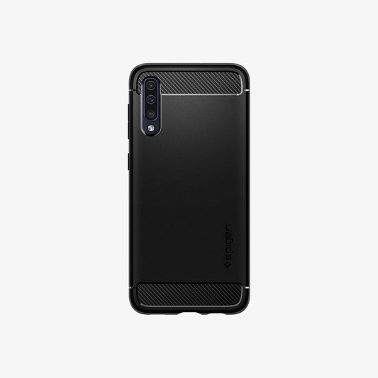 611CS26199 - Galaxy A50 Case Rugged Armor in Matte Black showing the back