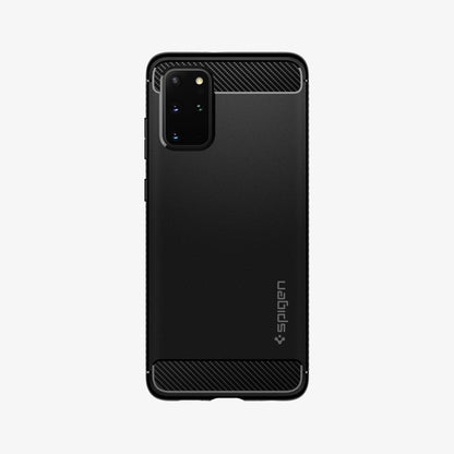 ACS00753 - Galaxy S20 Plus Rugged Armor Case in black showing the back