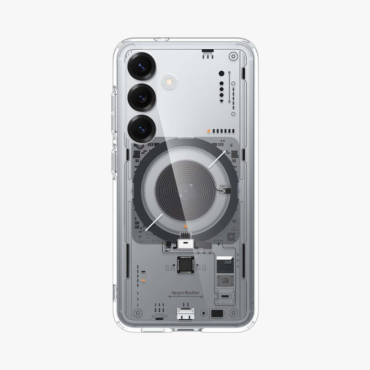 ACS09470 - Galaxy S25 Case Ultra Hybrid Metal Ring Neo One (MagFit) in Neo One showing the back