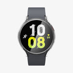 ACS03475 - Galaxy Watch 5/4 (44mm) Case Ultra Hybrid in crystal clear showing the front with case on watch face