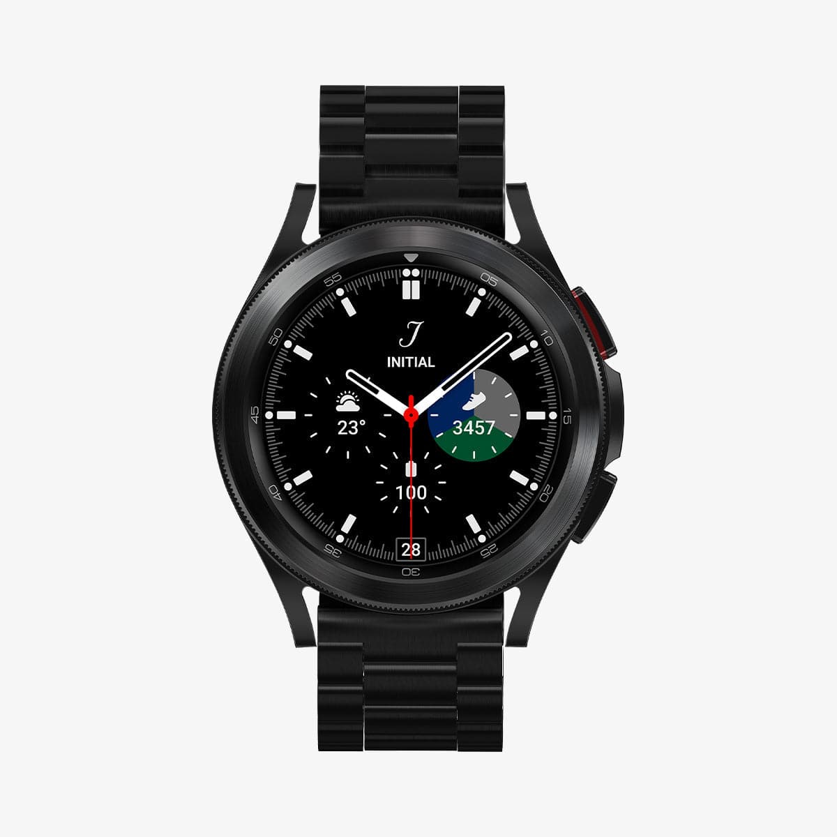 600WB24983 - Galaxy Watch Band (22mm) Modern Fit in black showing the front