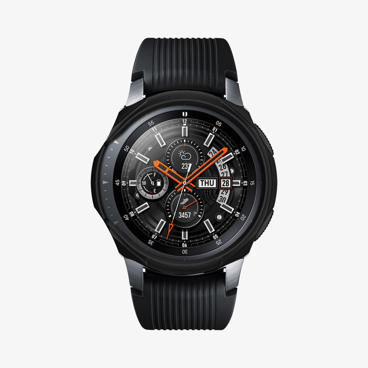 603CS25100 - Galaxy Watch (46mm) Case Liquid Air in black showing the front