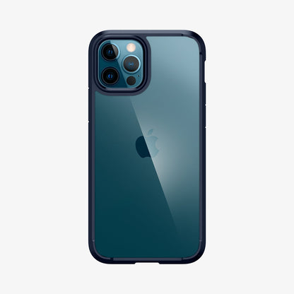 ACS02251 - iPhone 12 Pro / 12 Case Ultra Hybrid in navy blue showing the back