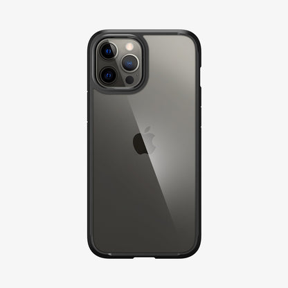 ACS01619 - iPhone 12 Pro Max Case Ultra Hybrid in matte black showing the back