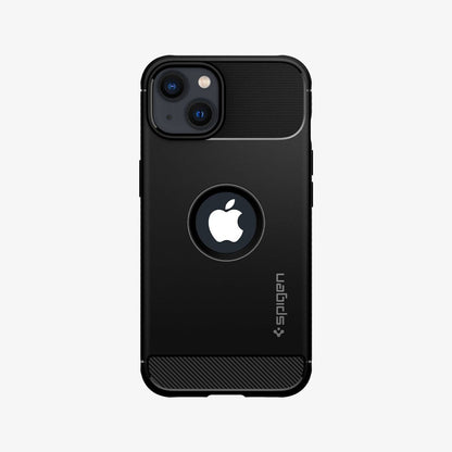 ACS03518 - iPhone 13 Case Rugged Armor in black showing the back