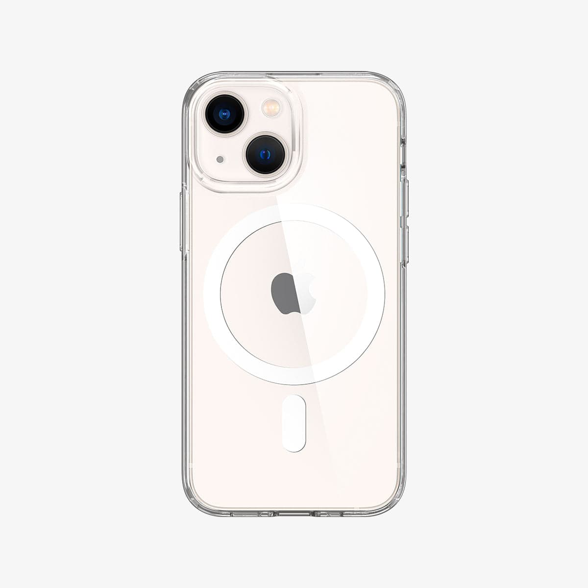 ACS03322 - iPhone 13 Mini Case Ultra Hybrid Mag Safe Compatible in white showing the back