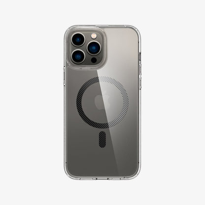 ACS04084 - iPhone 13 Pro Max Case Ultra Hybrid Mag (MagFit) in carbon fiber showing the back