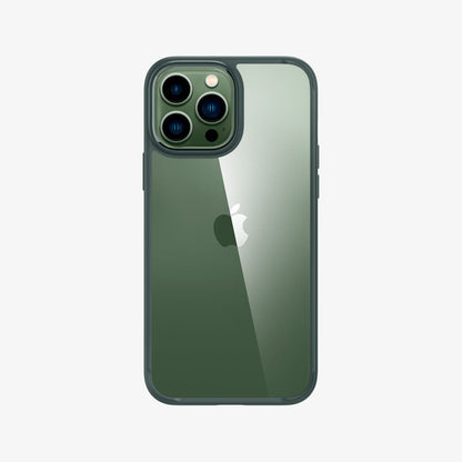 ACS04558 - iPhone 13 Pro Max Case Ultra Hybrid in midnight green showing the back