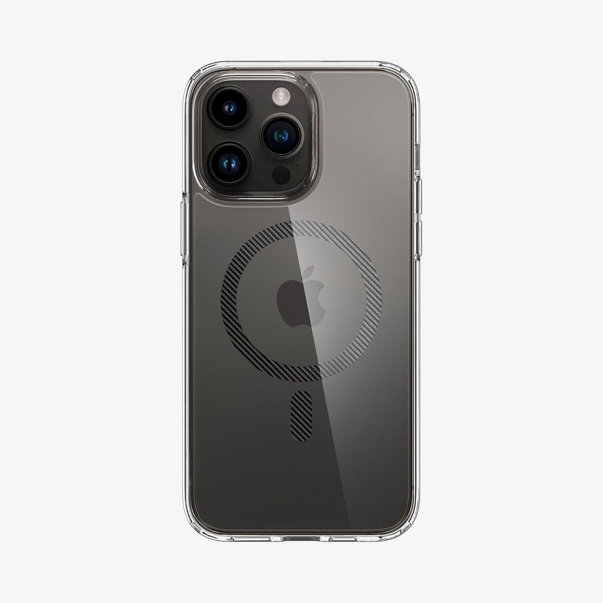ACS04971 - iPhone 14 Pro Case Ultra Hybrid (MagFit) in carbon fiber showing the back