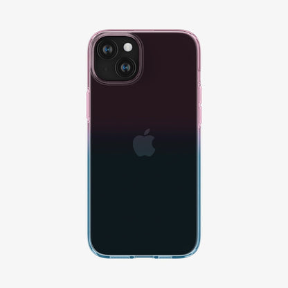 ACS06787 - iPhone 15 Case Liquid Crystal in gradation pink showing the back
