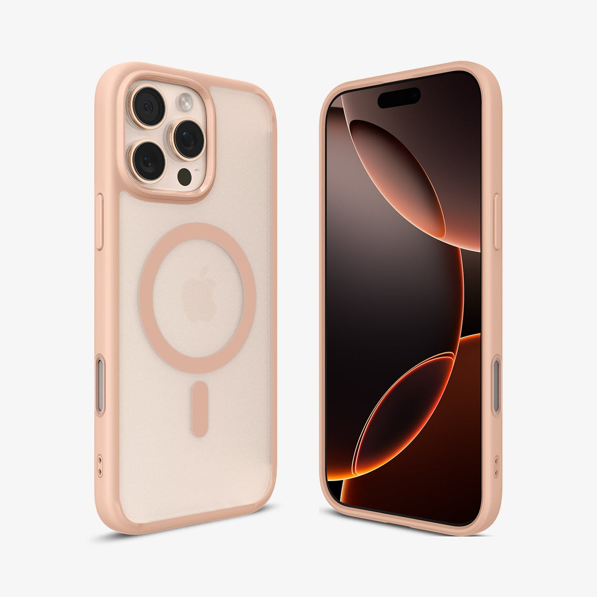 ACS09071 - iPhone 16 Pro Case Ultra Hybrid T (MagFit + Camera Control) in Frost Rose Titanium showing the back, front and sides