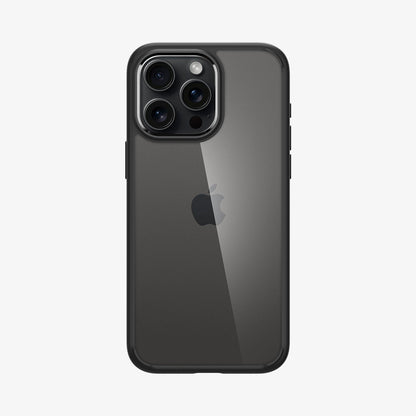 ACS06713 - iPhone 15 Pro Case Ultra Hybrid in matte black showing the back