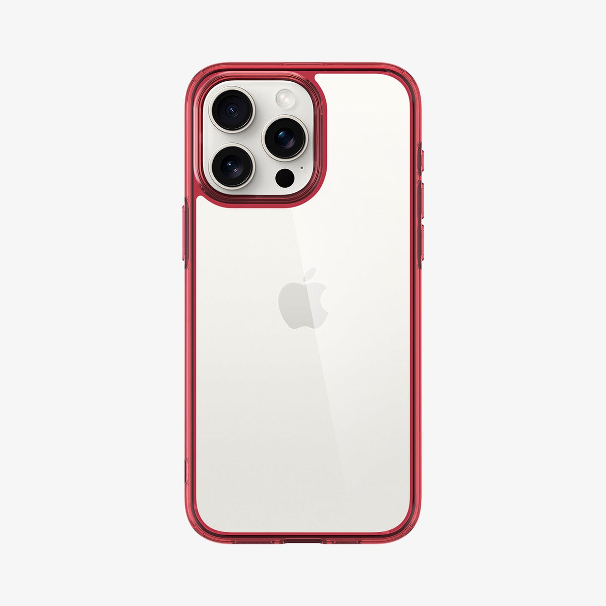 ACS07055 - iPhone 15 Pro Case Ultra Hybrid in red crystal showing the back