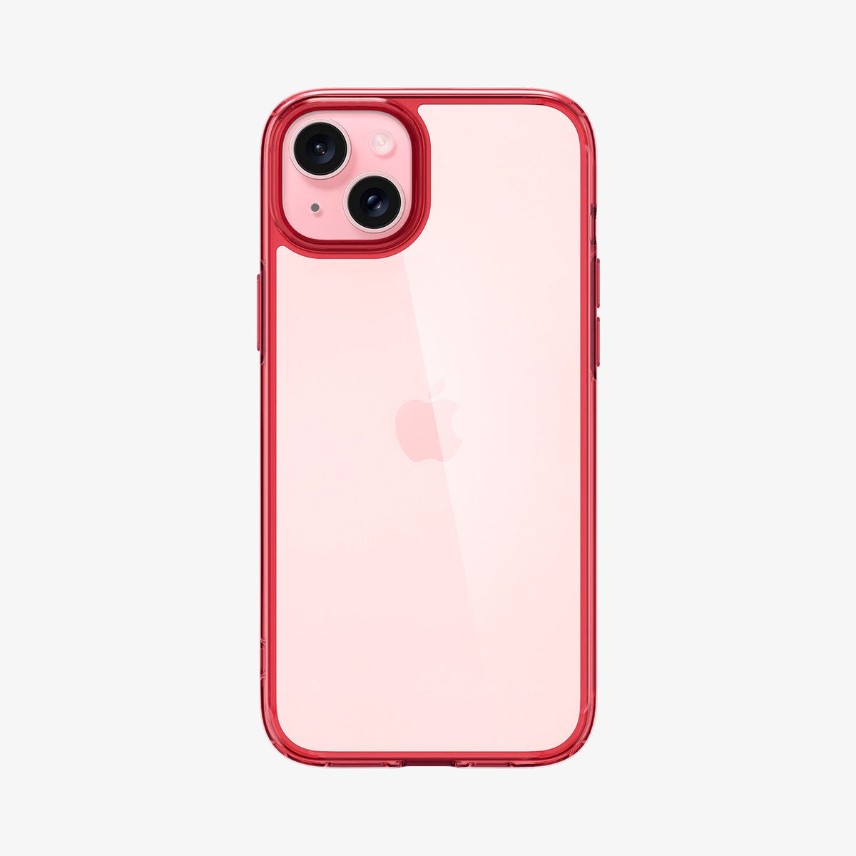 ACS06654 - iPhone 15 Plus Case Ultra Hybrid in red crystal showing the back