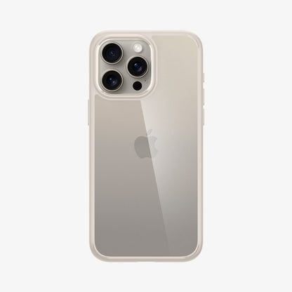 ACS07209 - iPhone 15 Pro Max Ultra Hybrid Case in Natural Titanium showing the back