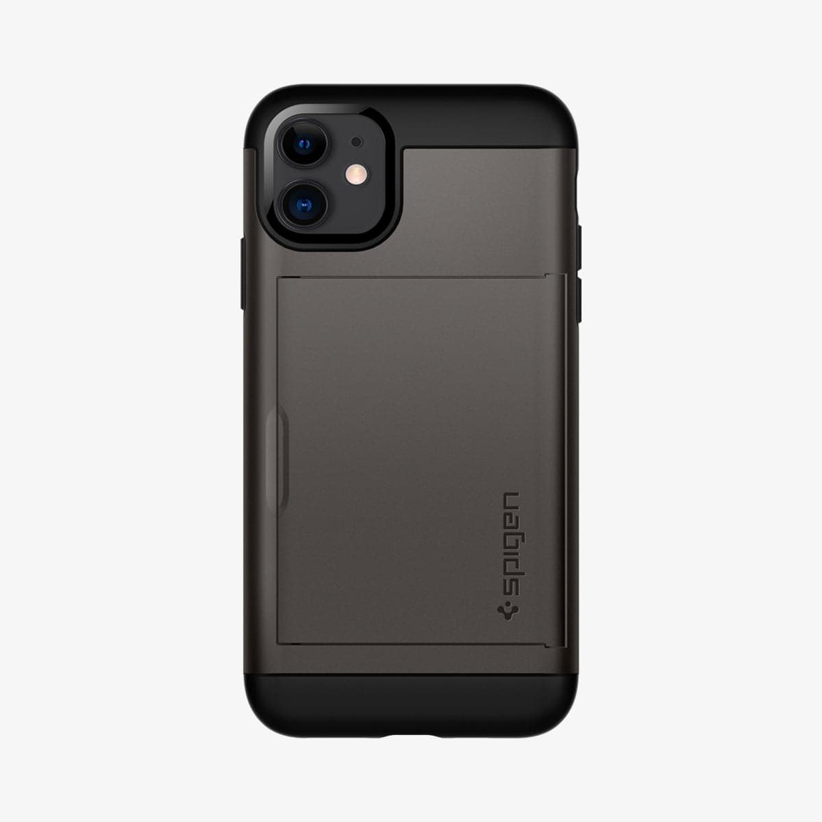 076CS27436 - iPhone 11 Case Slim Armor CS in gunmetal showing the back