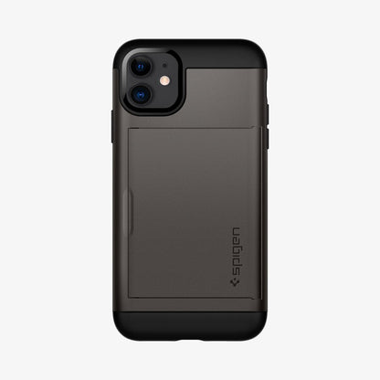 076CS27436 - iPhone 11 Case Slim Armor CS in gunmetal showing the back