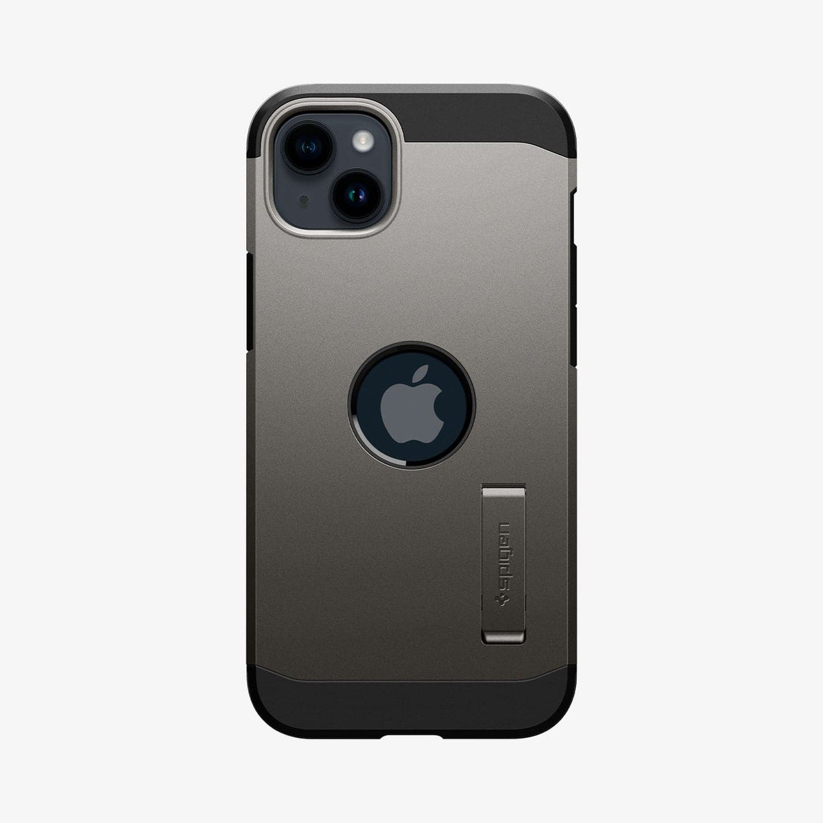 ACS05061 - iPhone 14 Case Tough Armor (MagFit) in gunmetal showing the back
