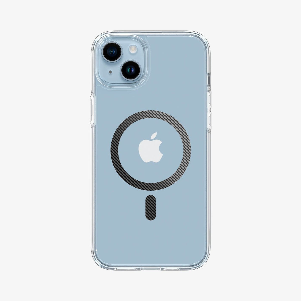 ACS05050 - iPhone 14 Case Ultra Hybrid (MagFit) in carbon fiber showing the back
