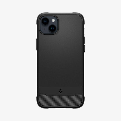 ACS04890 - iPhone 14 Plus Case Rugged Armor (MagFit) in matte black showing the back