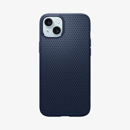 ACS06791 - iPhone 15 Case Liquid Air in navy blue showing the back