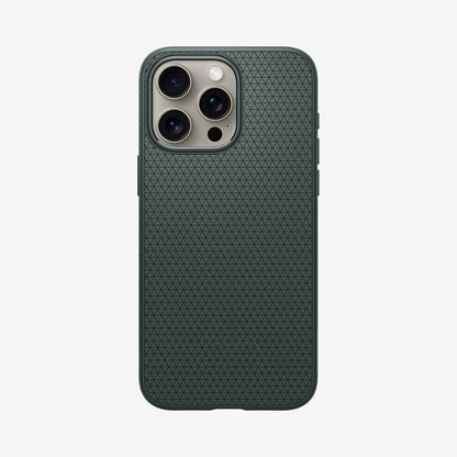 ACS06564 - iPhone 15 Pro Max Case Liquid Air in abyss green showing the back