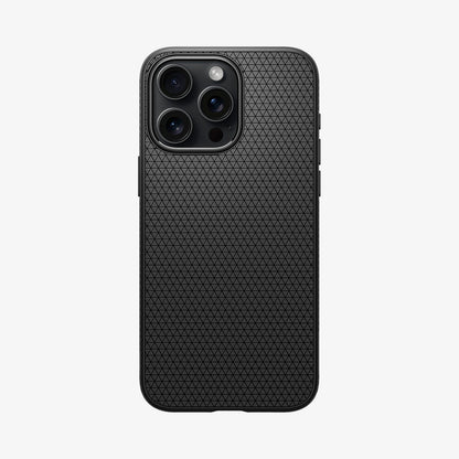 ACS06704 - iPhone 15 Pro Case Liquid Air in matte black showing the back