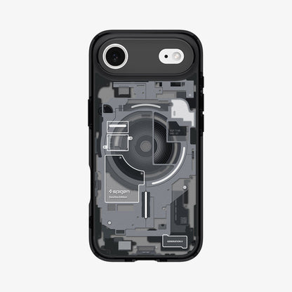 ACS10058 - iPhone 17 Air Ultra Hybrid Zero One (MagFit) in Zero One Black showing the back