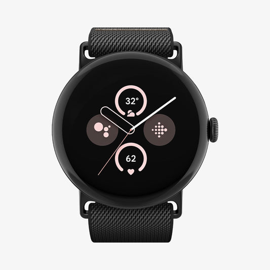 AMP07601 - Pixel Watch 4 (45mm) Lite Fit Watch Band in black showing the front