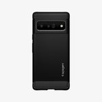 ACS03456 - Pixel 6 Pro Case Rugged Armor in matte black showing the back