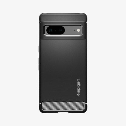 ACS04698 - Pixel 7 Case Rugged Armor in matte black showing the back