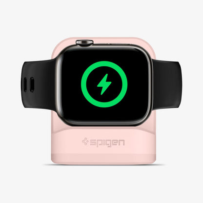000CD21183 - Apple Watch Night Stand S350 in pink showing the front with watch on stand