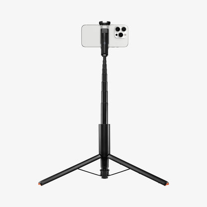 AMP09336 - Tripod Selfie Stick S541W in Black showing the back of the device attached to the tripod