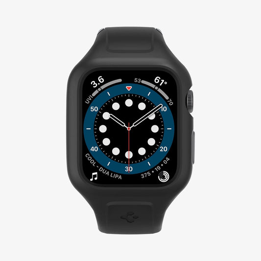 AMP02007 - Apple Watch Series (44mm) Case Liquid Air Pro in black showing the front